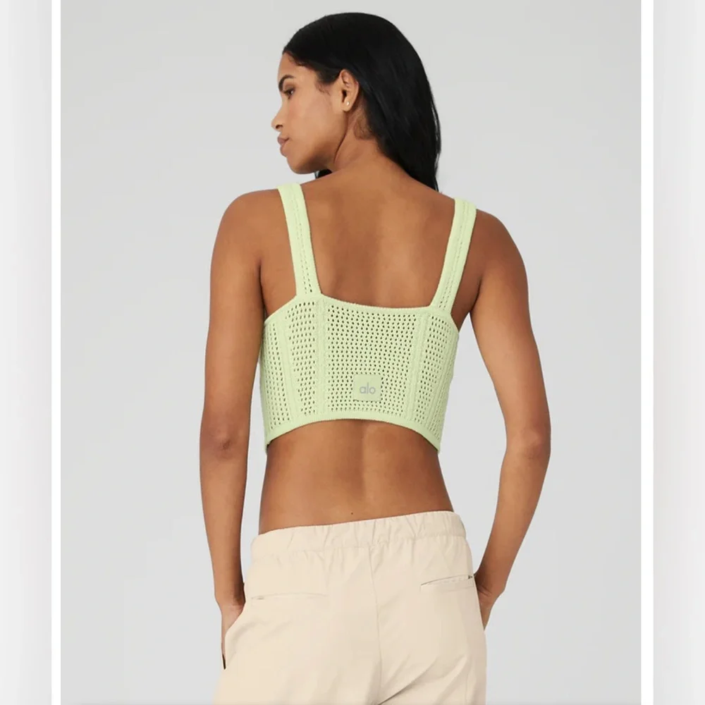 Alo yoga Open-Knit Chase The Sun Corset Tank
